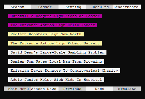 Syde Rugby League Simulator