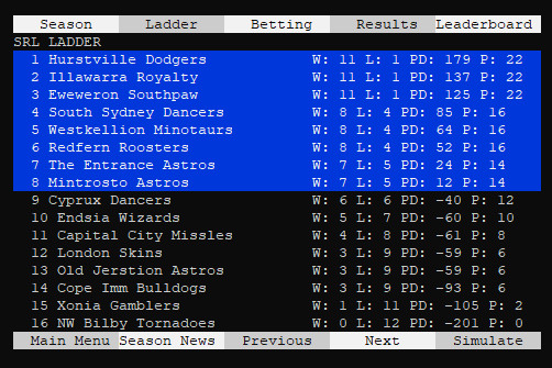 Syde Rugby League Simulator