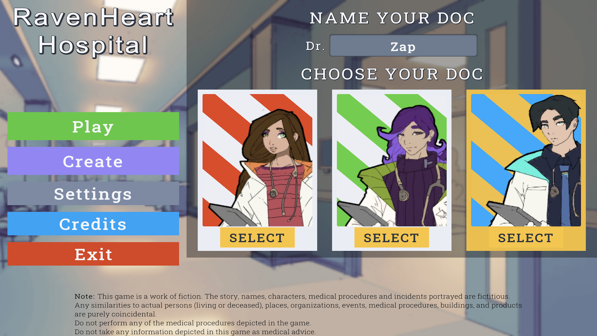 RavenHeart Hospital: A Medical Visual Novel