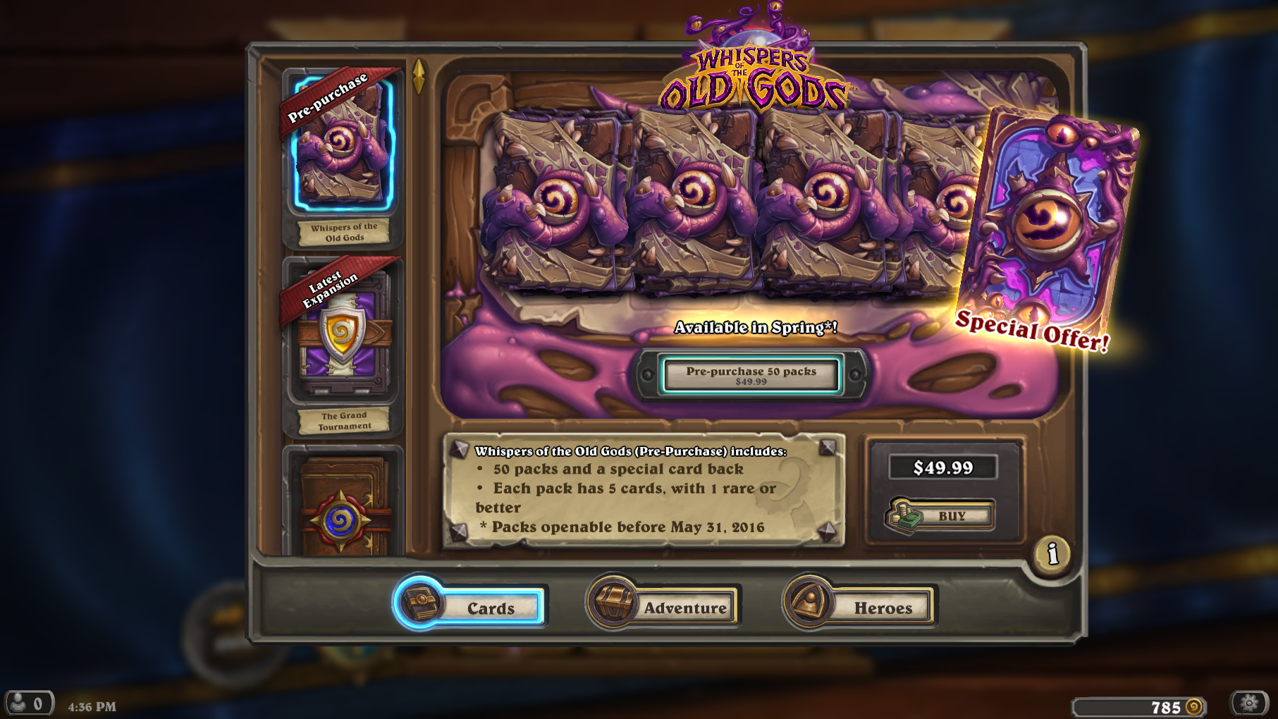 Hearthstone: Whispers of Old Gods