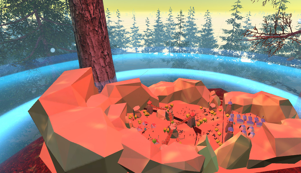 VR Wonderland: mini civilizations in a forest