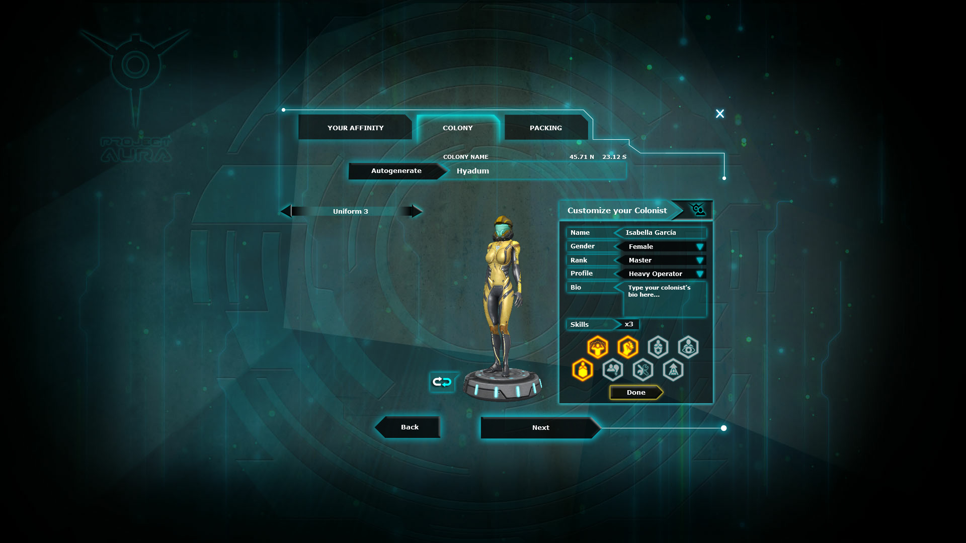 Project Aura: Master Colonist