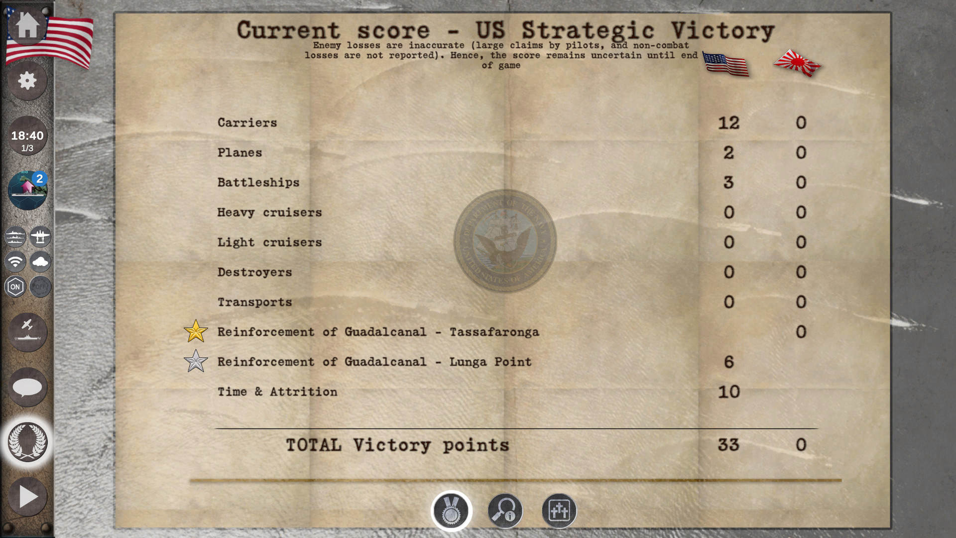 Carrier Battles 4 Guadalcanal: Advanced Fog of War in the Pacific