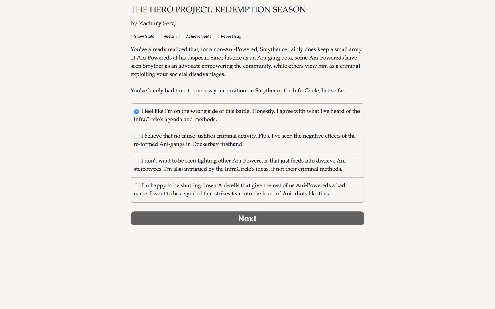 The Hero Project: Redemption Season – MeChip Warning System