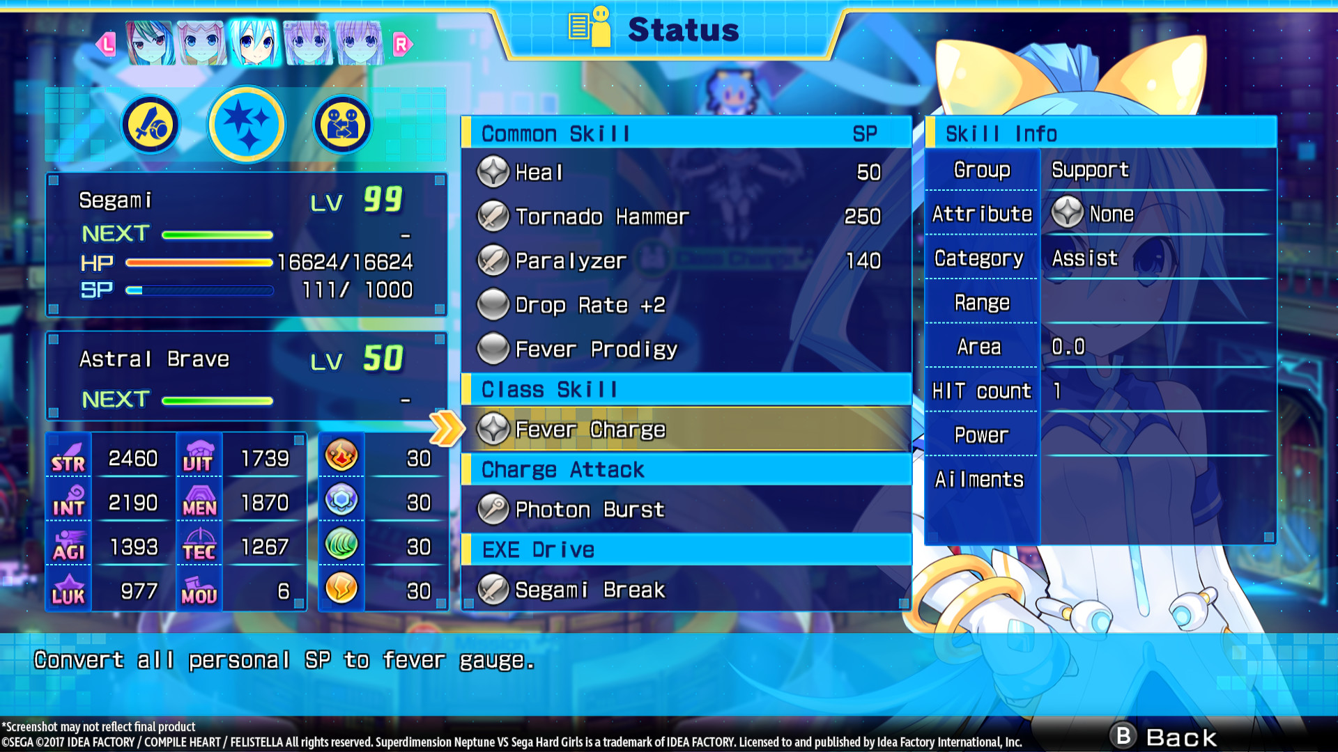 Superdimension Neptune vs. Sega Hard Girls: Segami’s Astral Brave