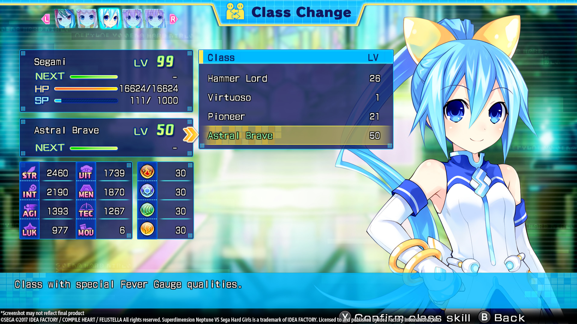 Superdimension Neptune vs. Sega Hard Girls: Segami’s Astral Brave
