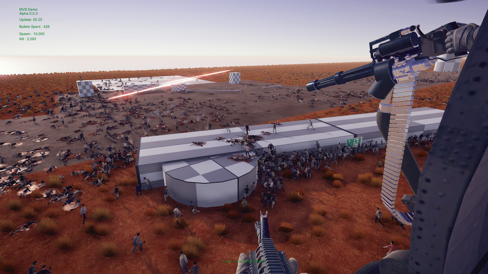 Minigun vs. Swarms of the Zombie Apocalypse Simulator