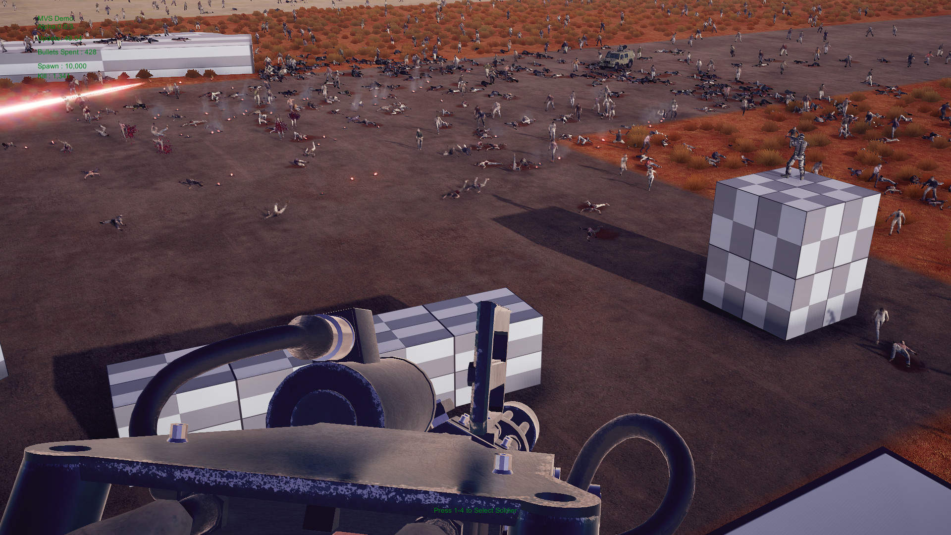 Minigun vs. Swarms of the Zombie Apocalypse Simulator