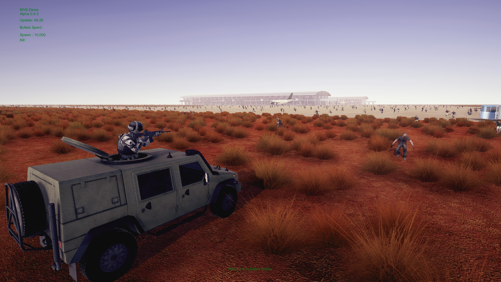 Minigun vs. Swarms of the Zombie Apocalypse Simulator