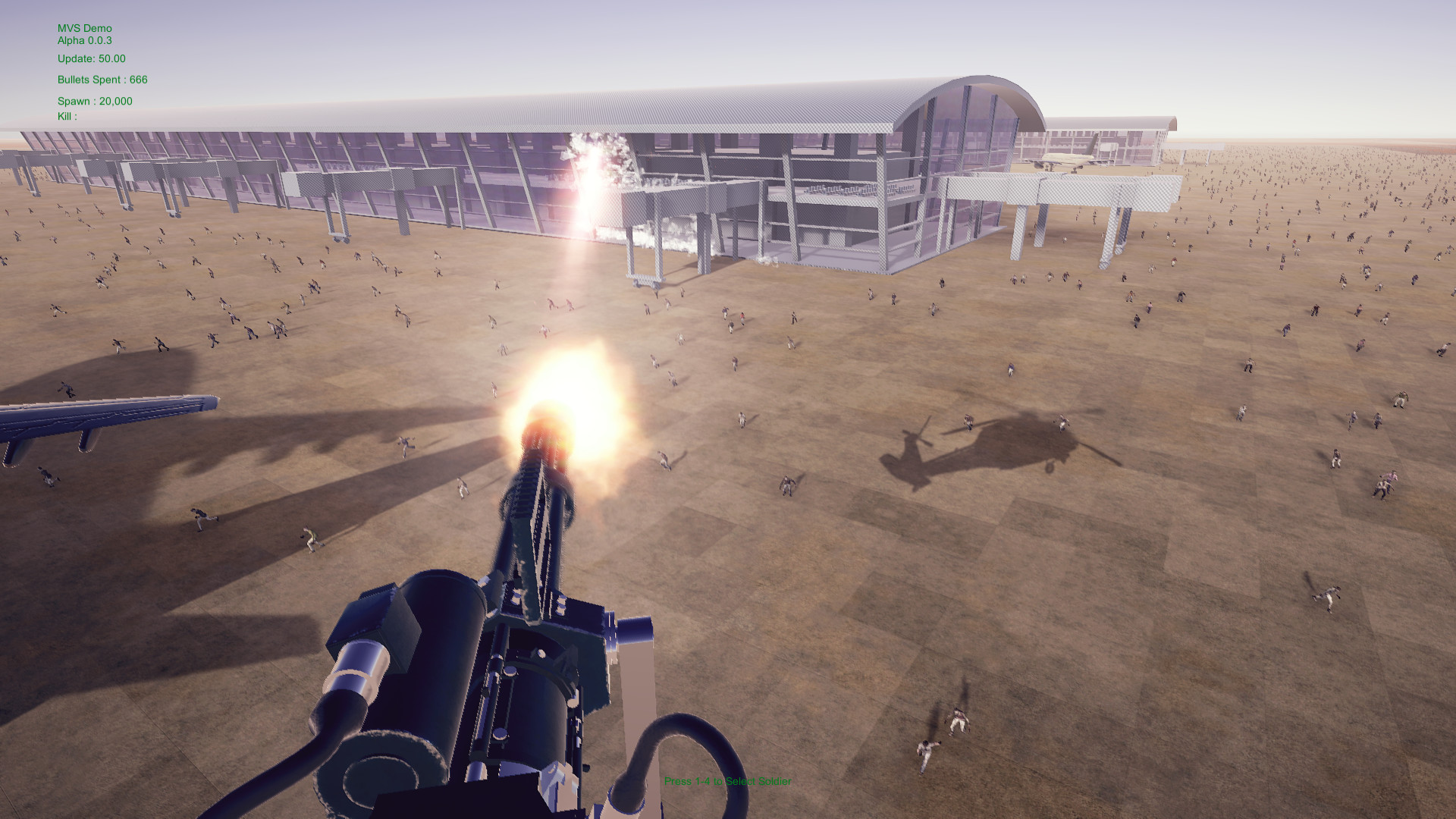 Minigun vs. Swarms of the Zombie Apocalypse Simulator