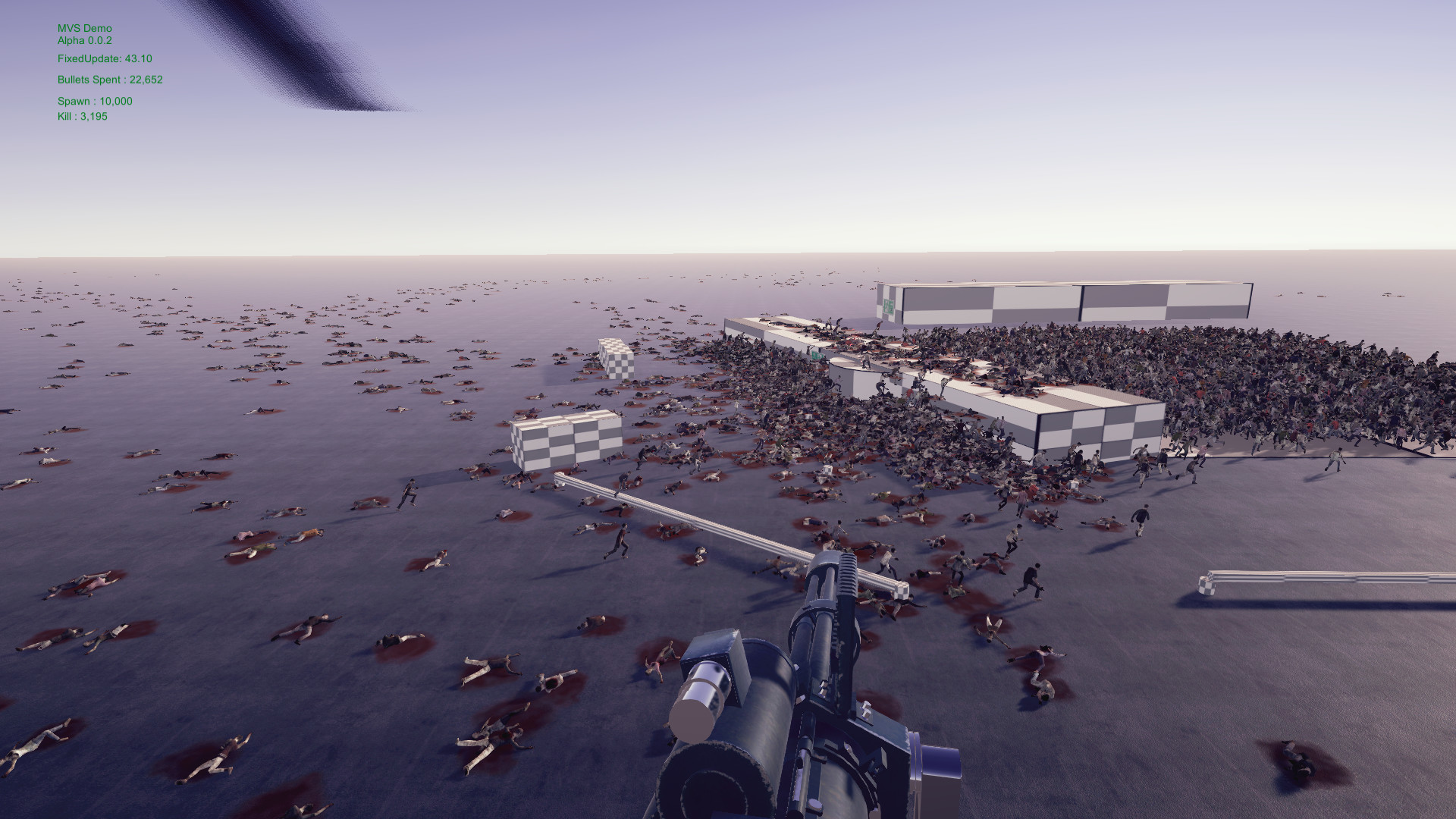 Minigun vs. Swarms of the Zombie Apocalypse Simulator