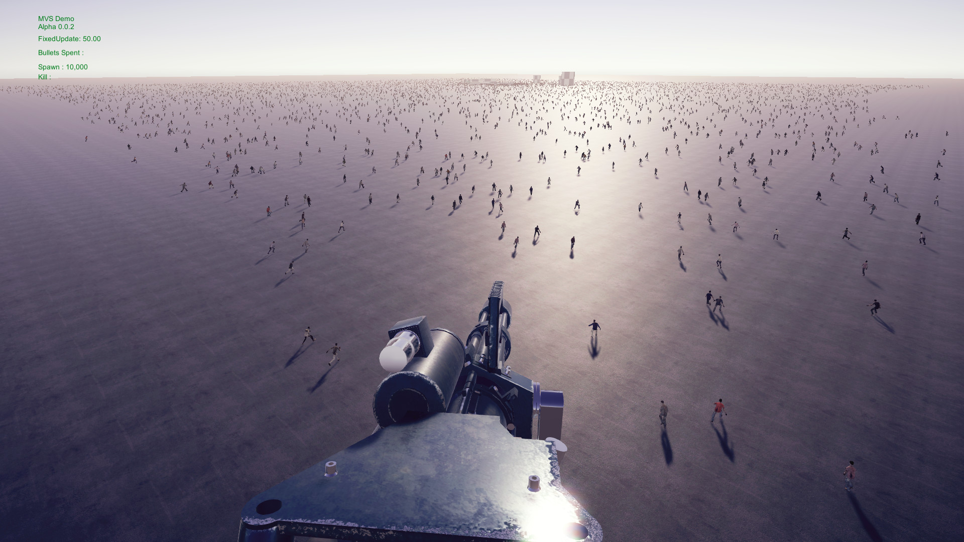 Minigun vs. Swarms of the Zombie Apocalypse Simulator