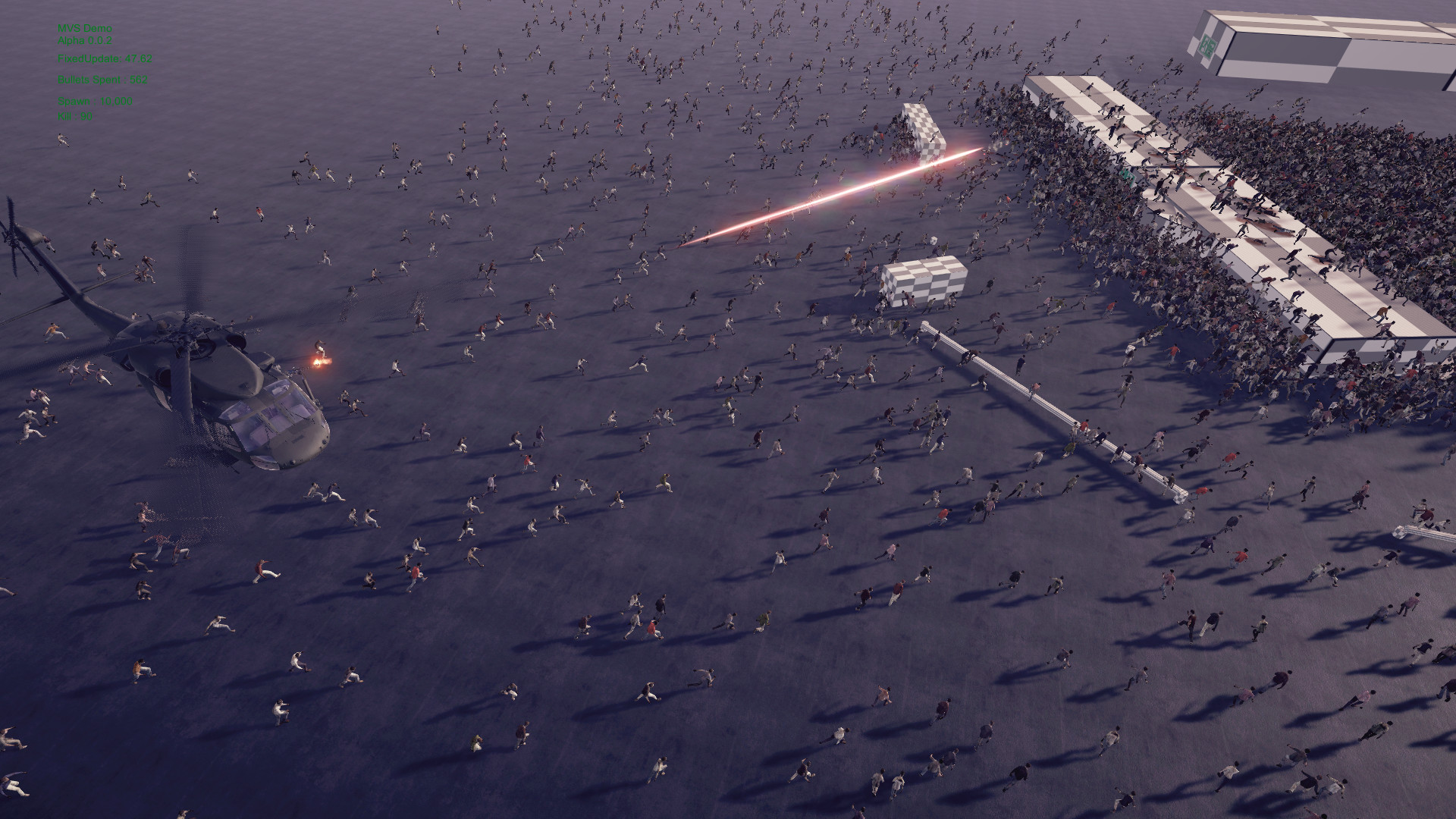 Minigun vs. Swarms of the Zombie Apocalypse Simulator