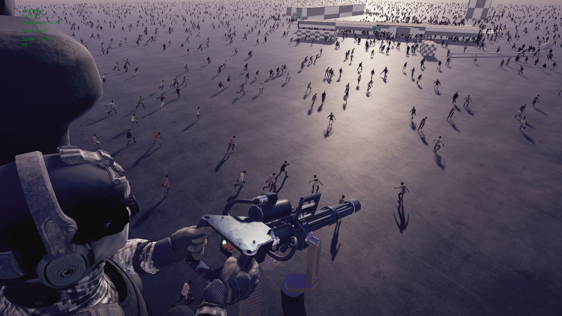 Minigun vs. Swarms of the Zombie Apocalypse Simulator