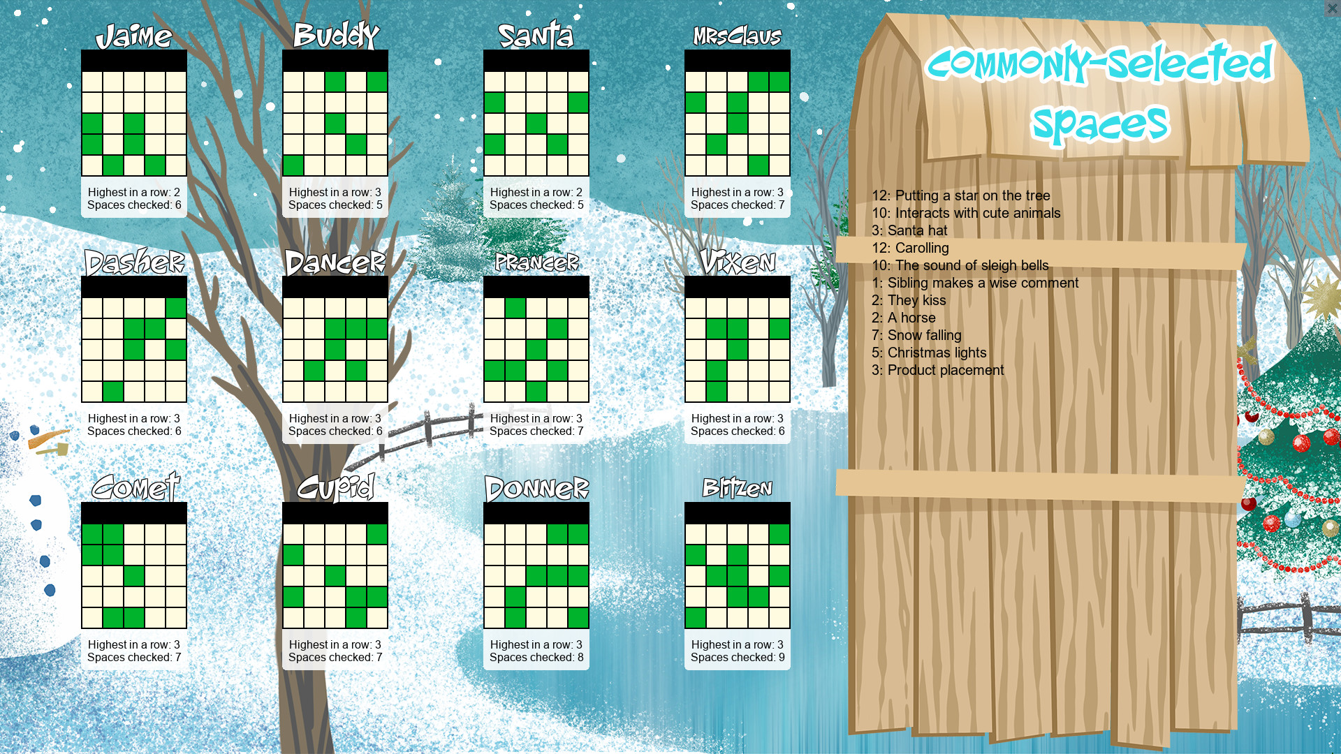 Christmas Movie Bingo