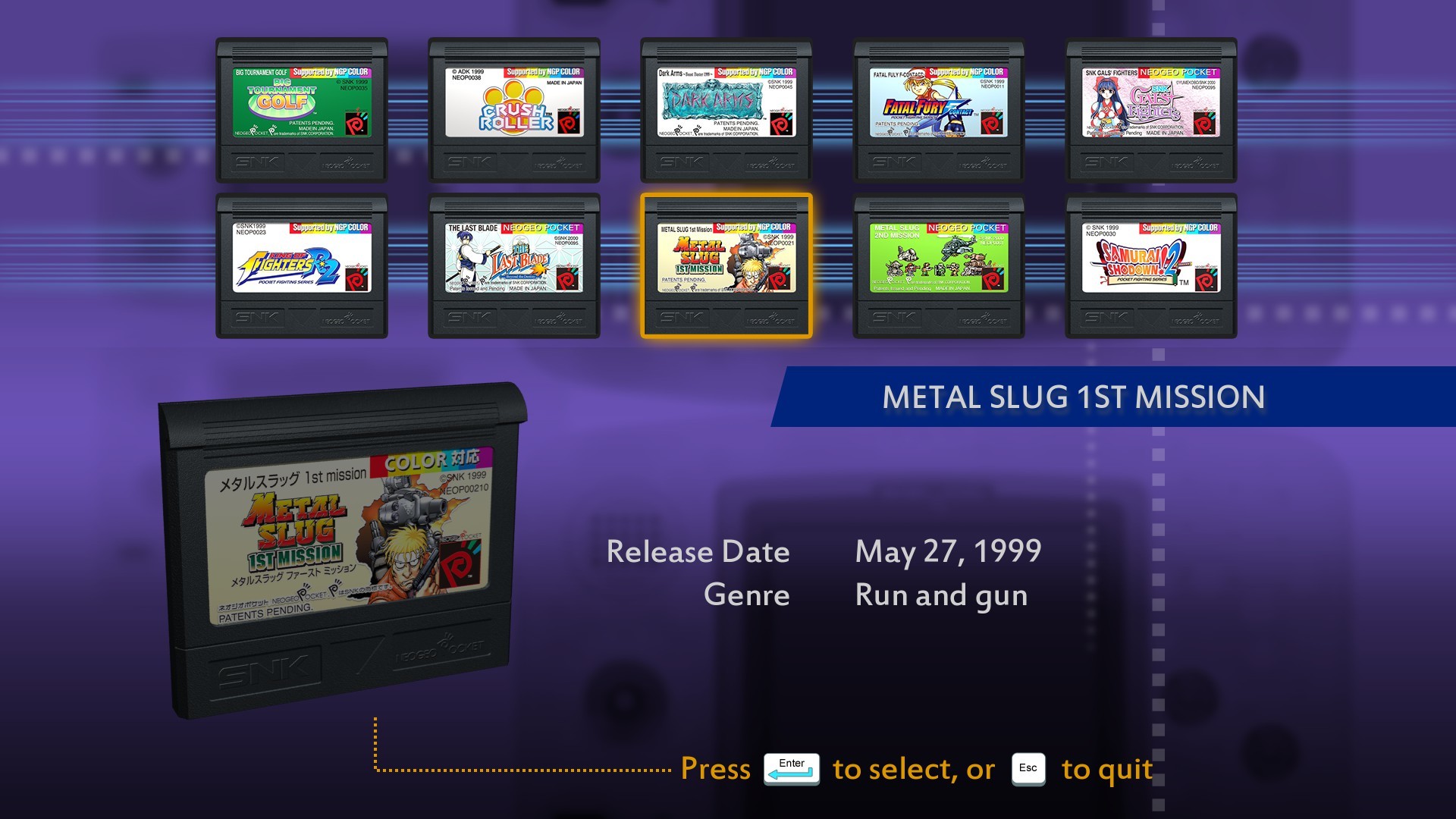 Neogeo Pocket Color Selection vol.1: Steam Edition