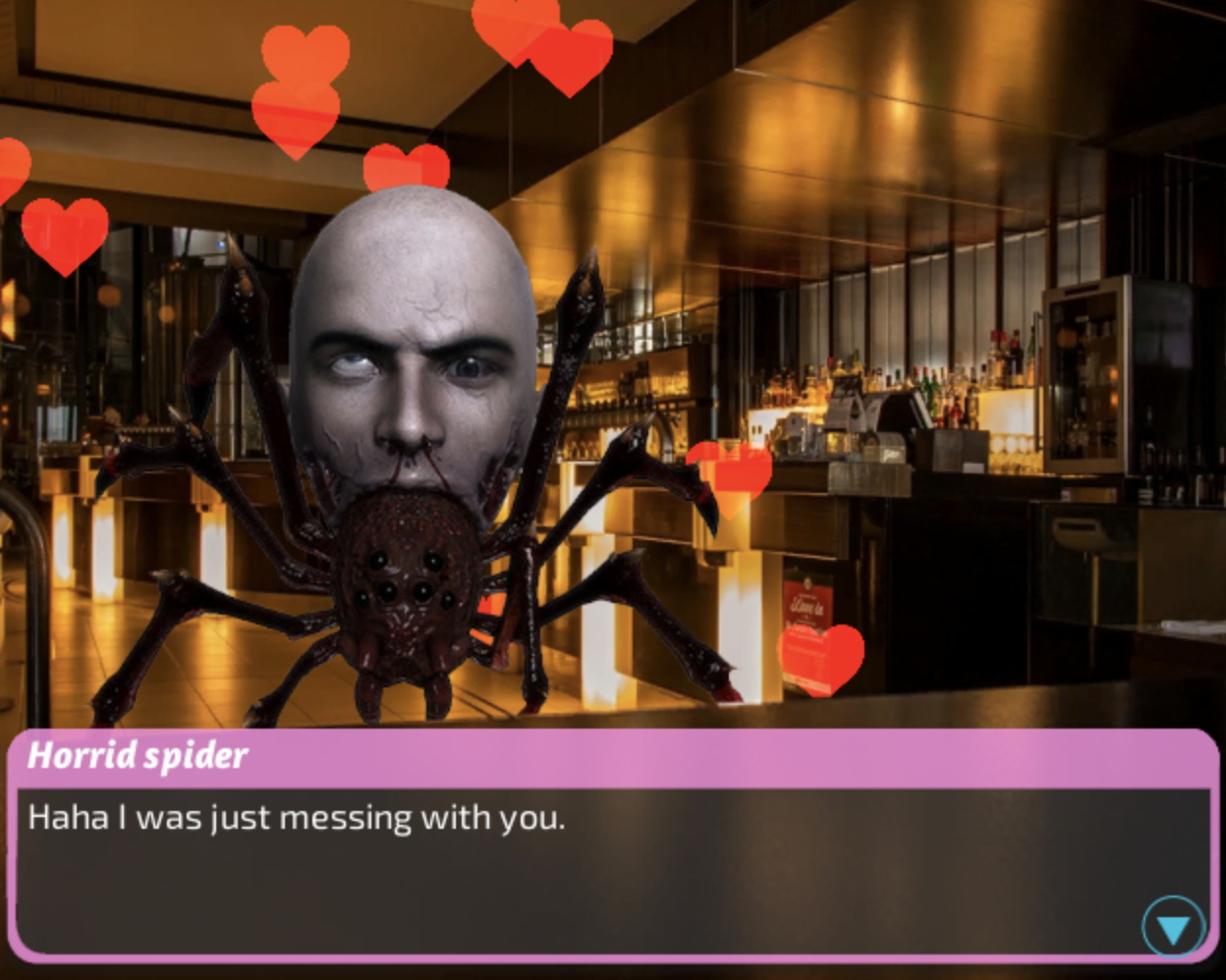 A Horrible Evil Spider Head Love Story