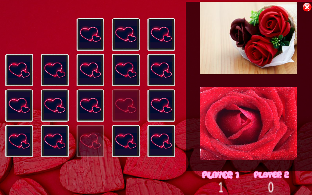 All Valentine Pairs Memory Game