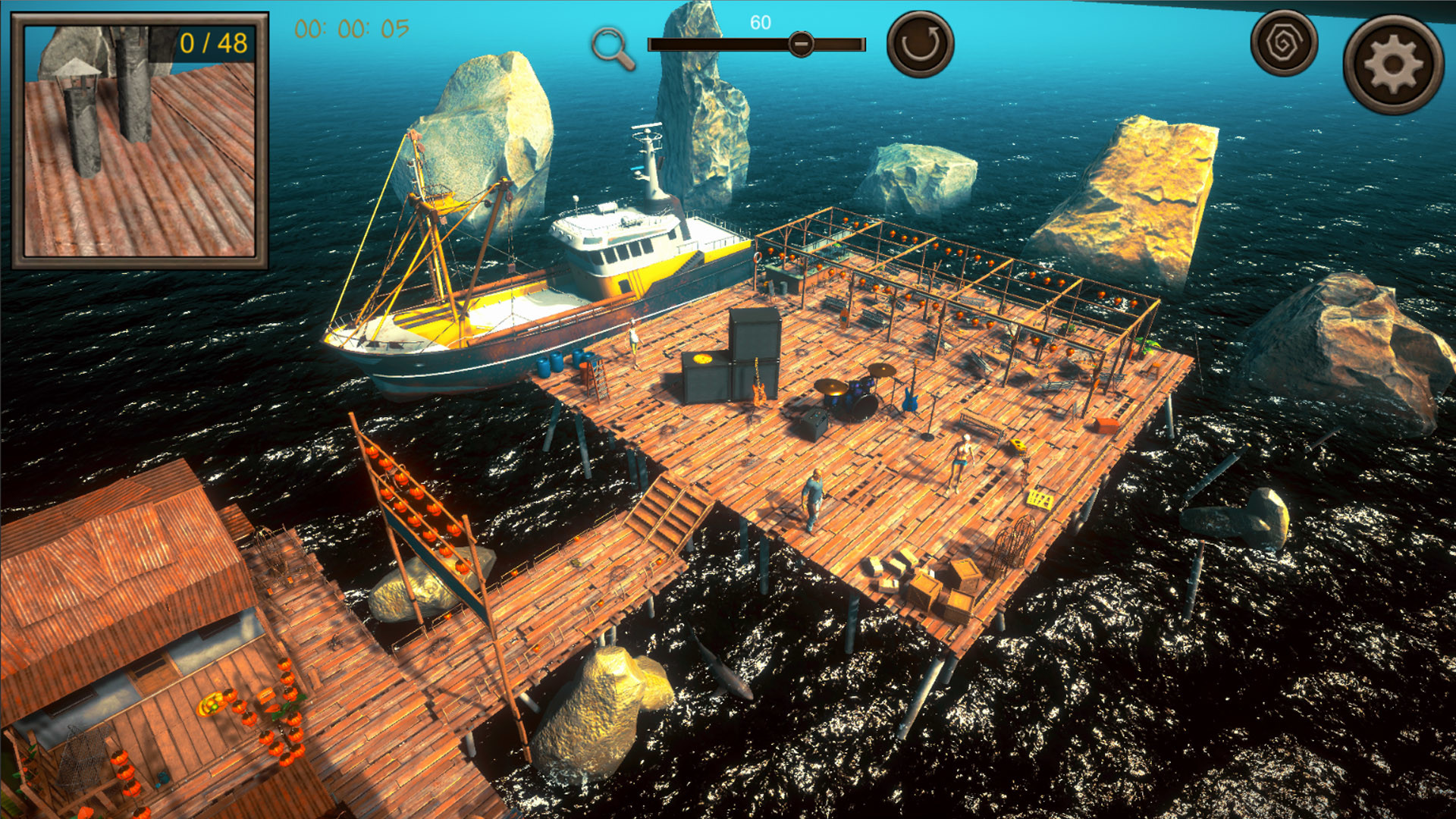 Hidden Floating City Top-Down 3D