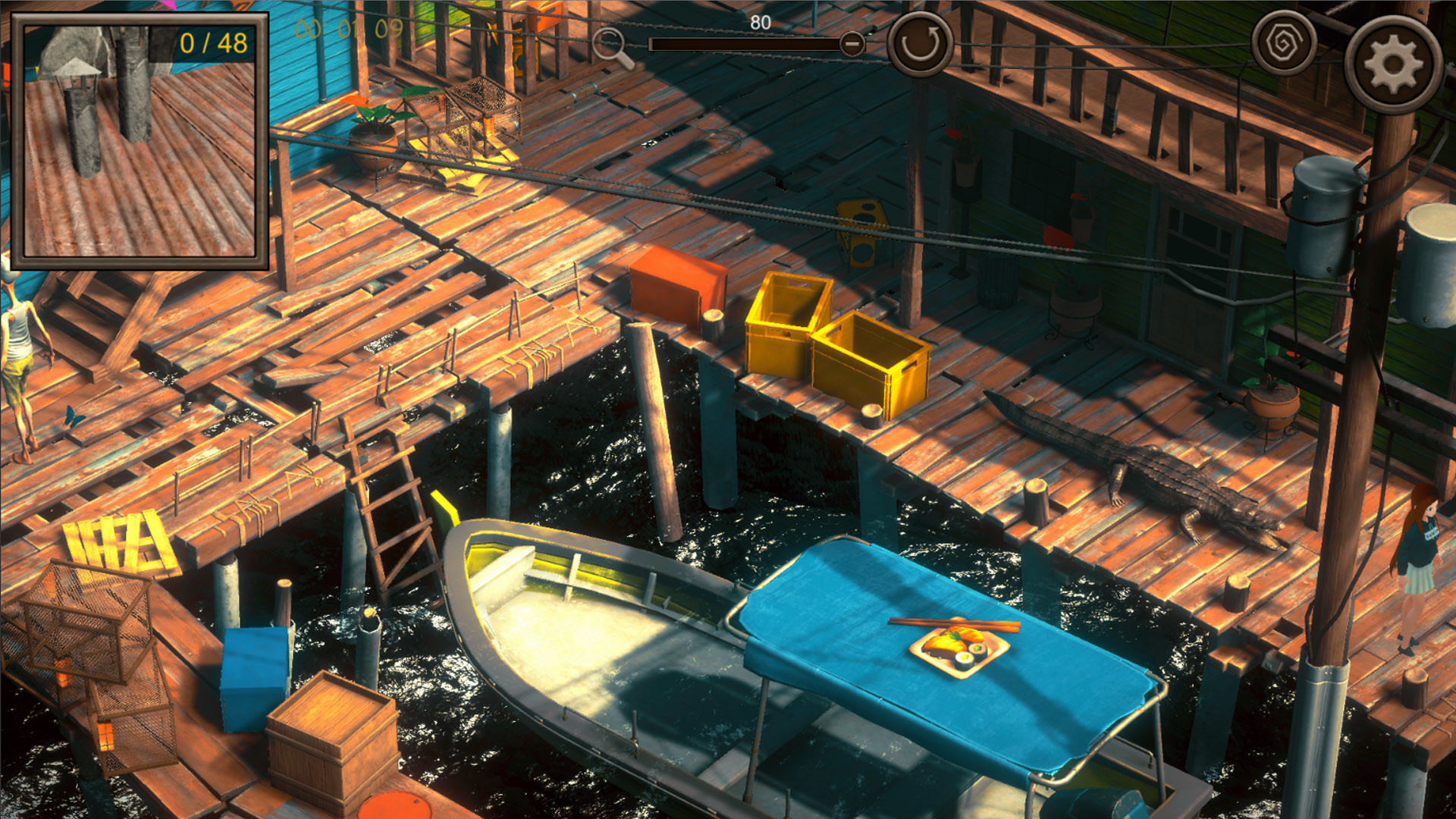 Hidden Floating City Top-Down 3D