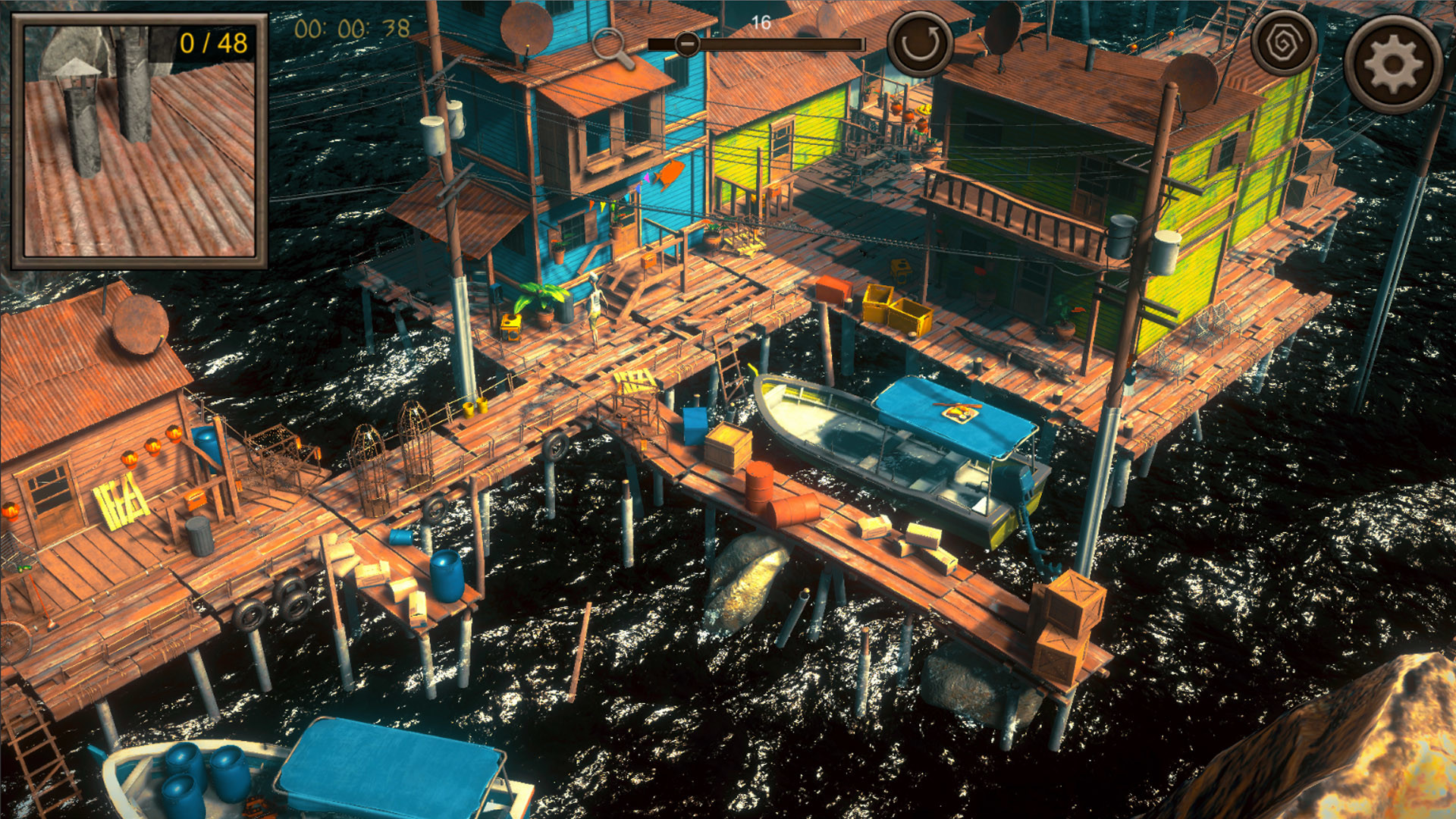 Hidden Floating City Top-Down 3D
