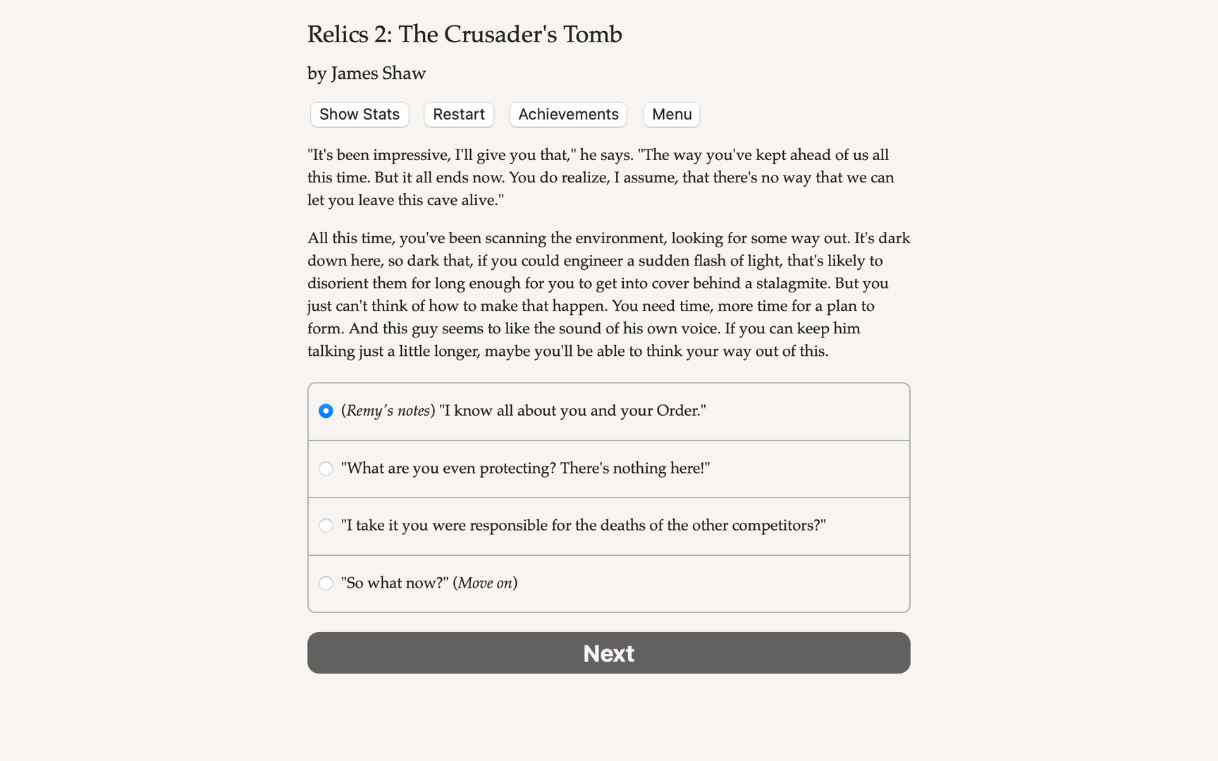 Relics 2: The Crusader’s Tomb