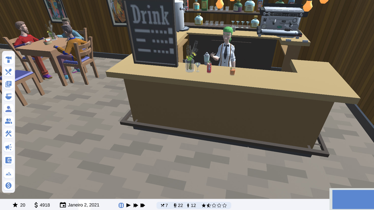 SIM Chef: Restaurant management