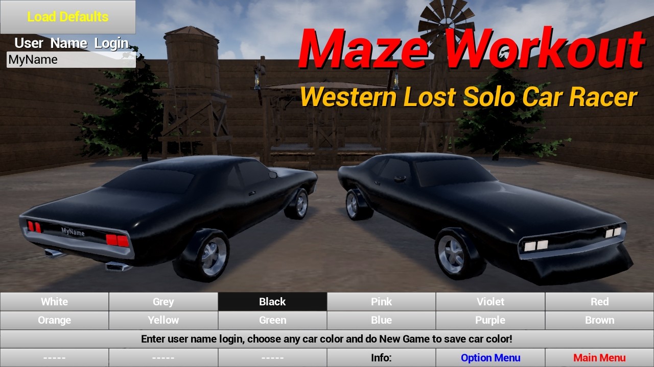 Maze Workout: Western Lost Solo Car Racer