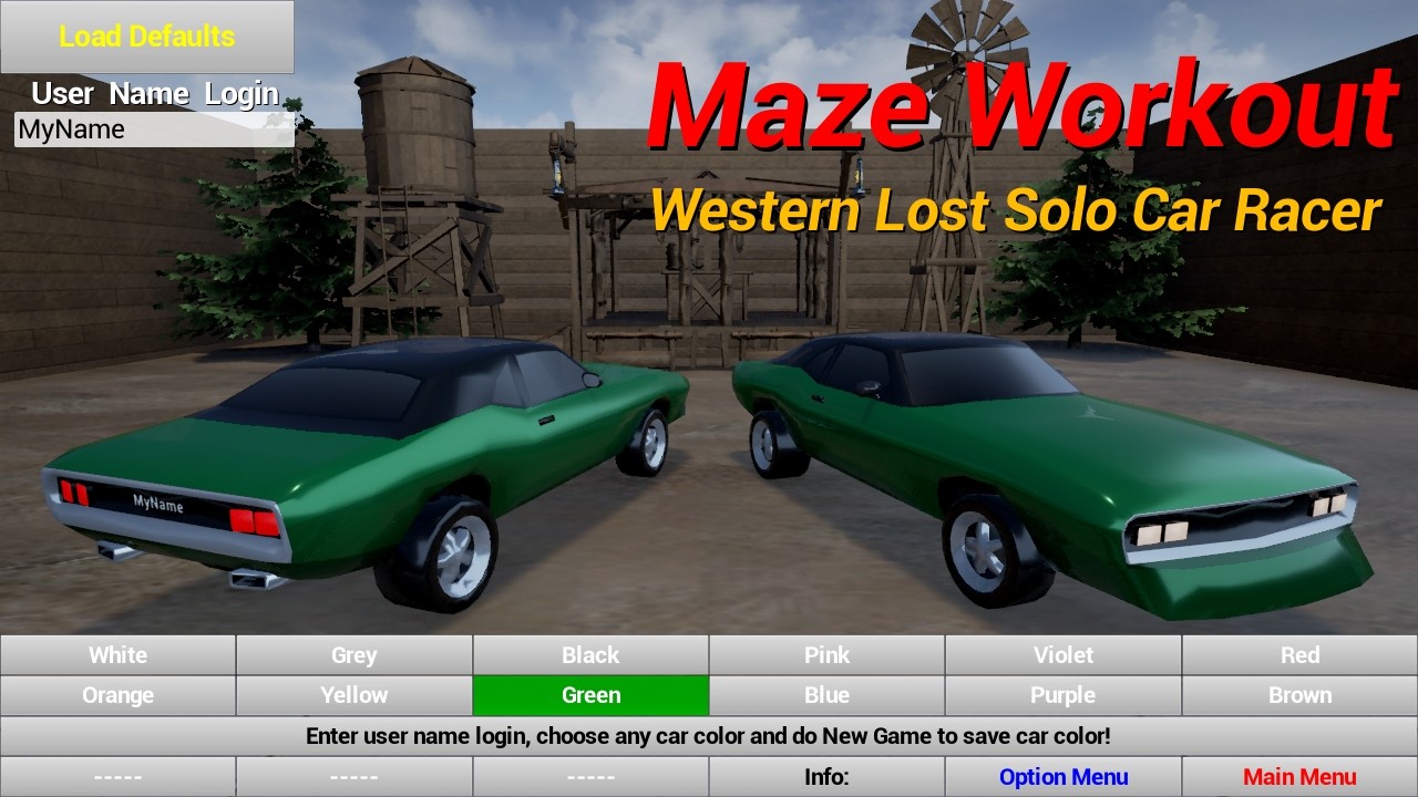 Maze Workout: Western Lost Solo Car Racer
