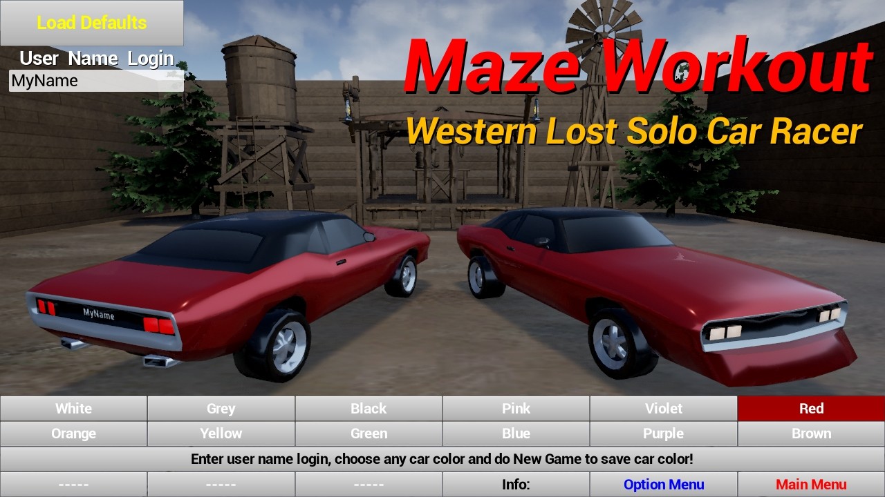 Maze Workout: Western Lost Solo Car Racer
