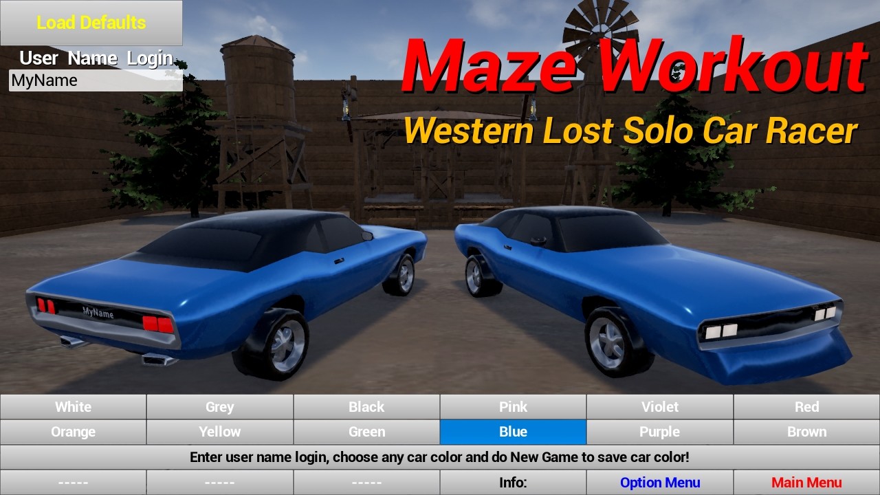 Maze Workout: Western Lost Solo Car Racer