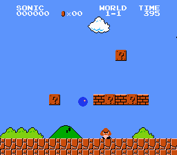 Sonic in Super Mario Bros.