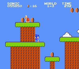 Sonic in Super Mario Bros.