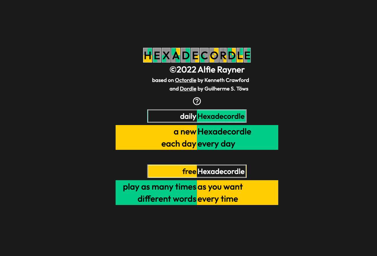 Hexadecordle