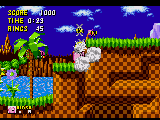 Kirby in Sonic the Hedgehog