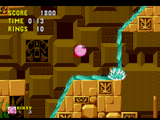 Kirby in Sonic the Hedgehog