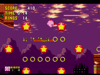 Kirby in Sonic the Hedgehog
