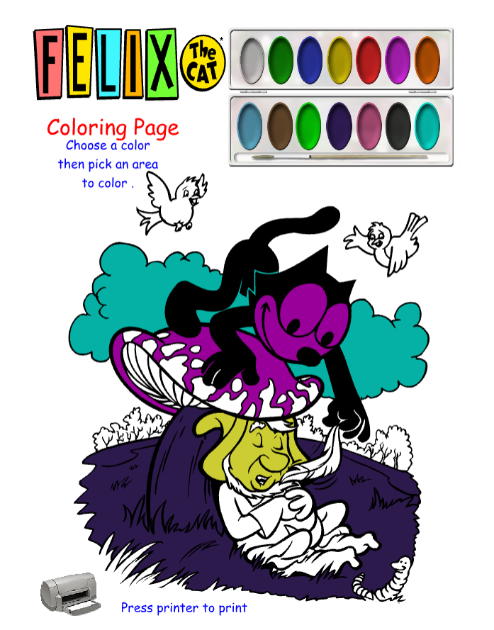 Felix Interactive Coloring Pages