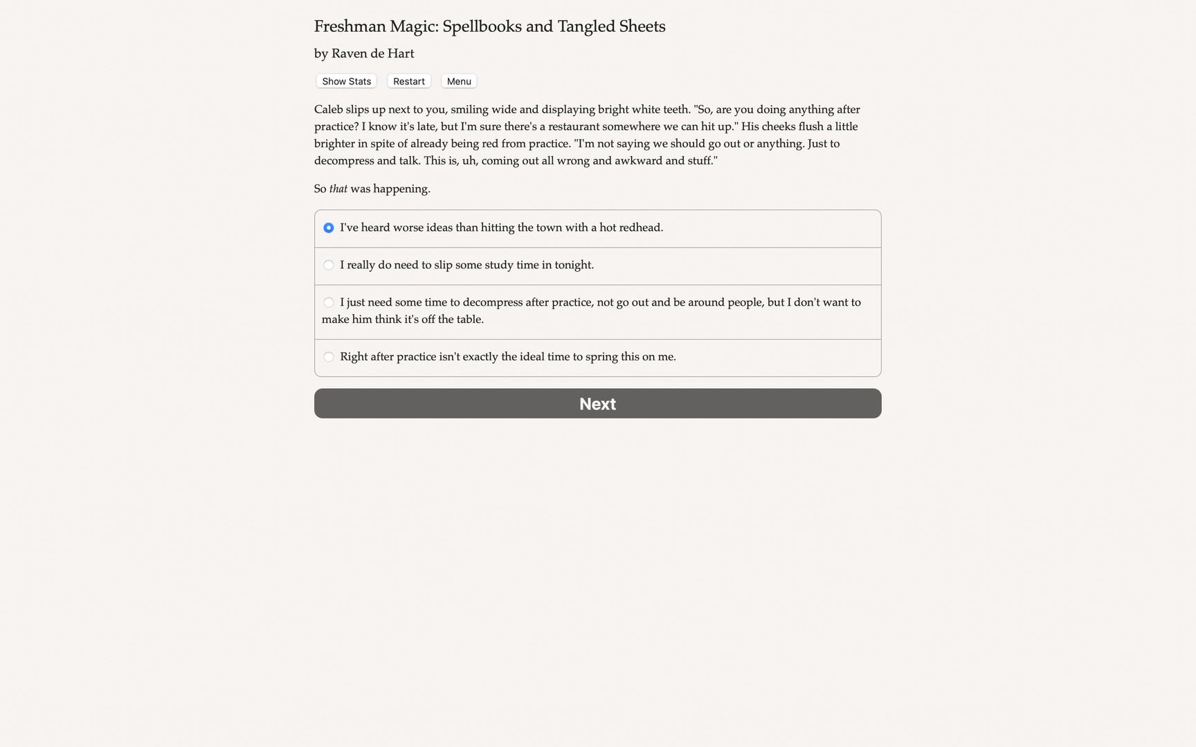 Freshman Magic: Spellbooks and Tangled Sheets