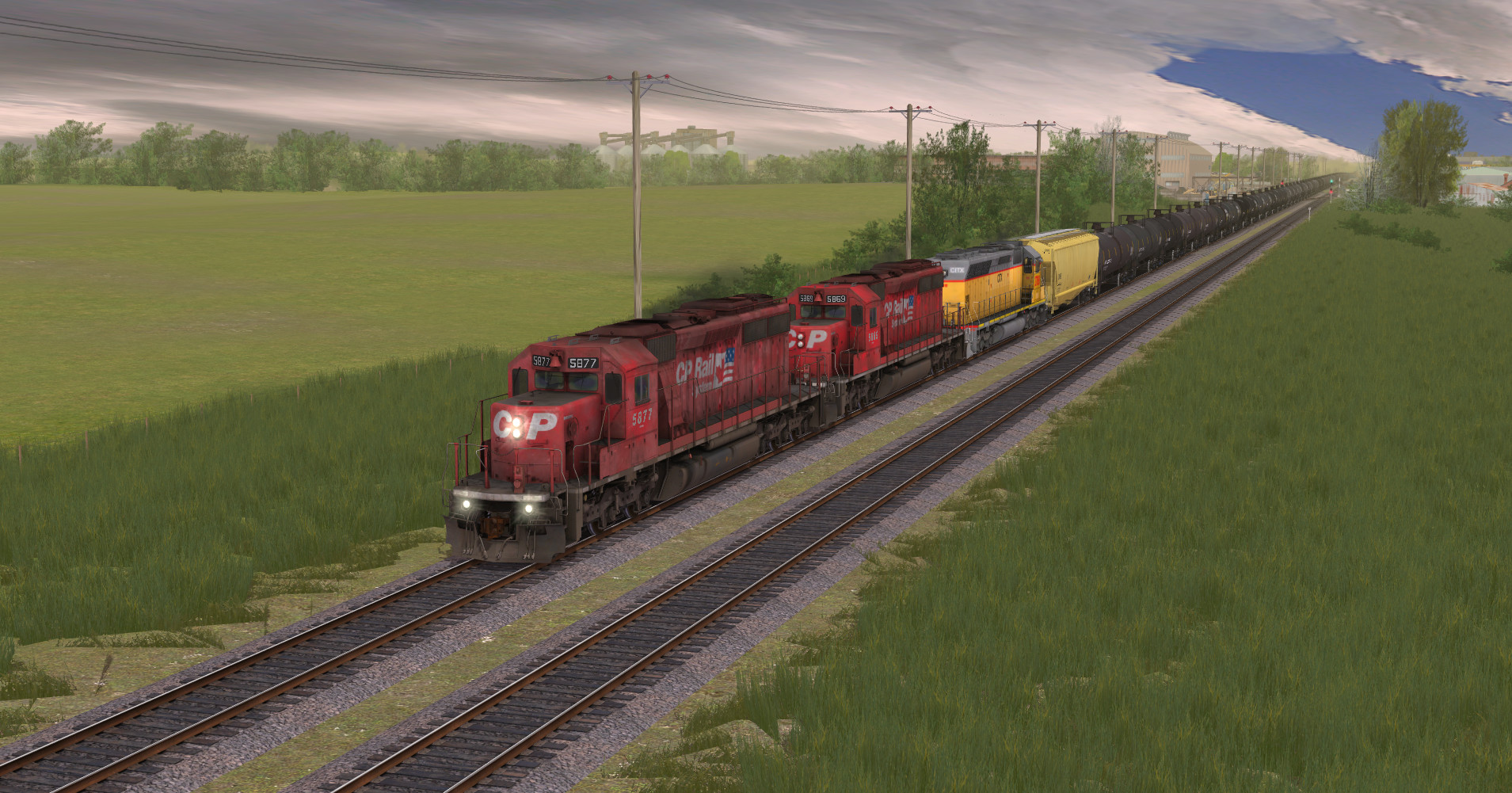 Trainz Plus: CP SD40-2 #5865-5879 Dual Flags