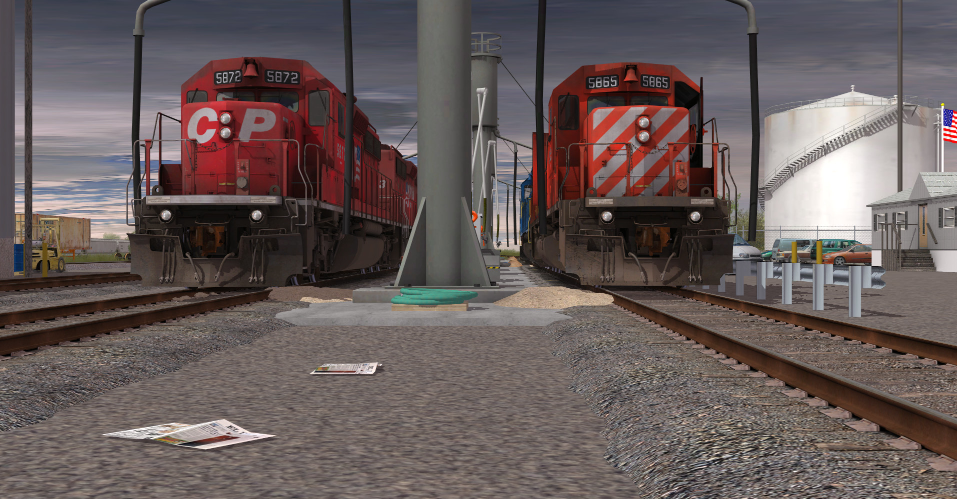 Trainz Plus: CP SD40-2 #5865-5879 Dual Flags