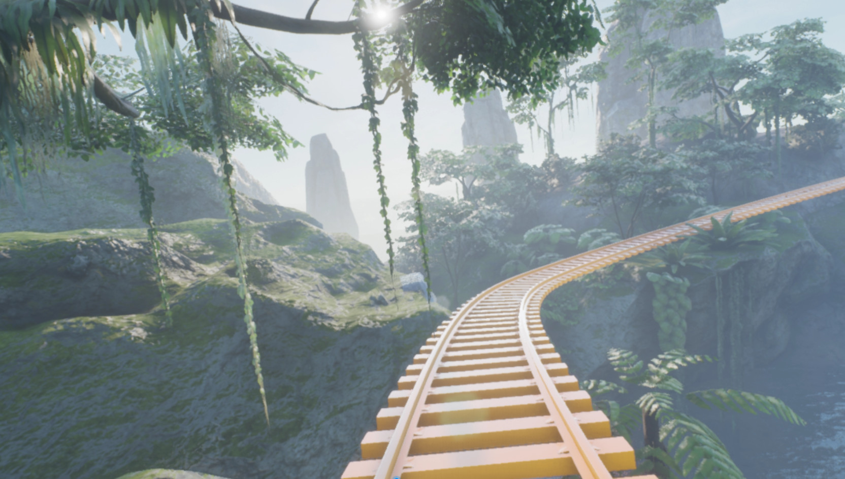 VR Jurassic island roller coaster