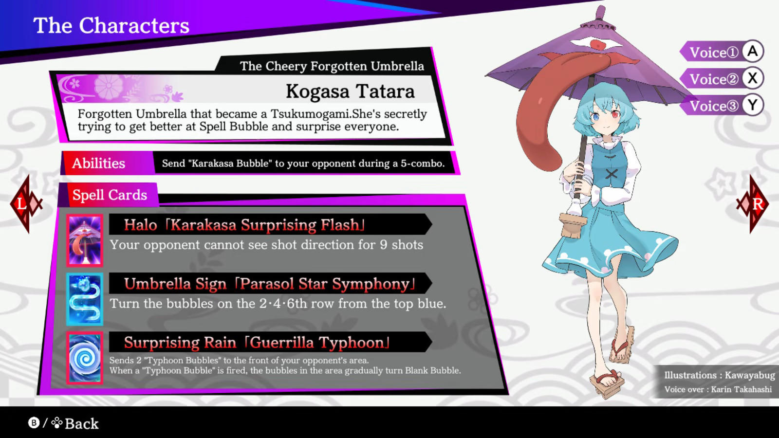 Touhou Spell Bubble: Character Pack Kogasa Tatara
