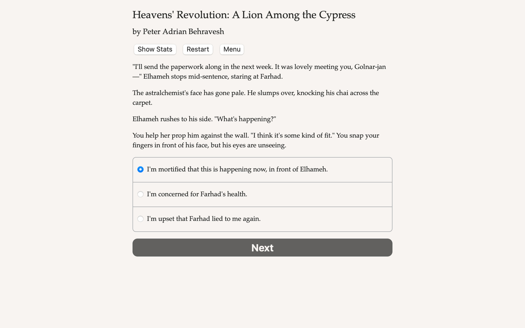 Heavens’ Revolution: A Lion Among the Cypress