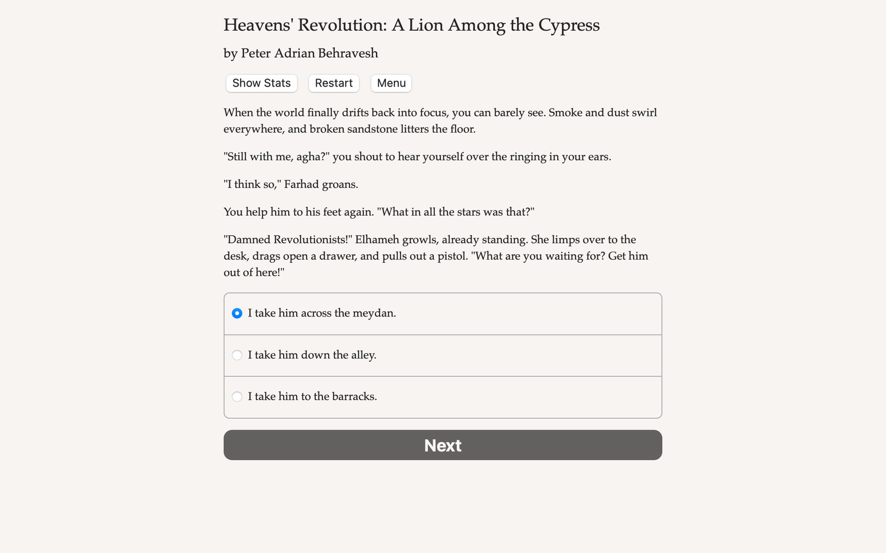 Heavens’ Revolution: A Lion Among the Cypress