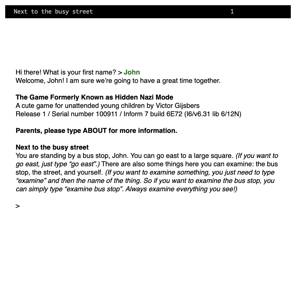 The Game Formerly Known as Hidden Nazi Mode