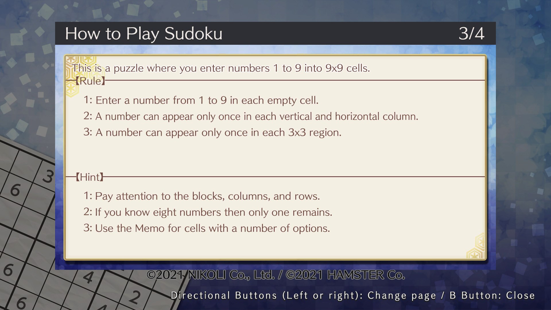 Puzzle by Nikoli W: Sudoku