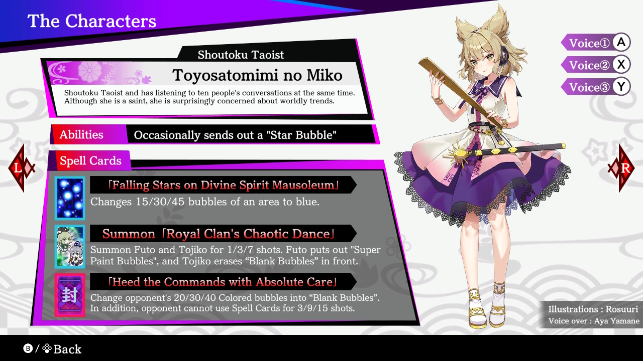 Touhou Spell Bubble: Character Pack – Toyosatomimi no Miko