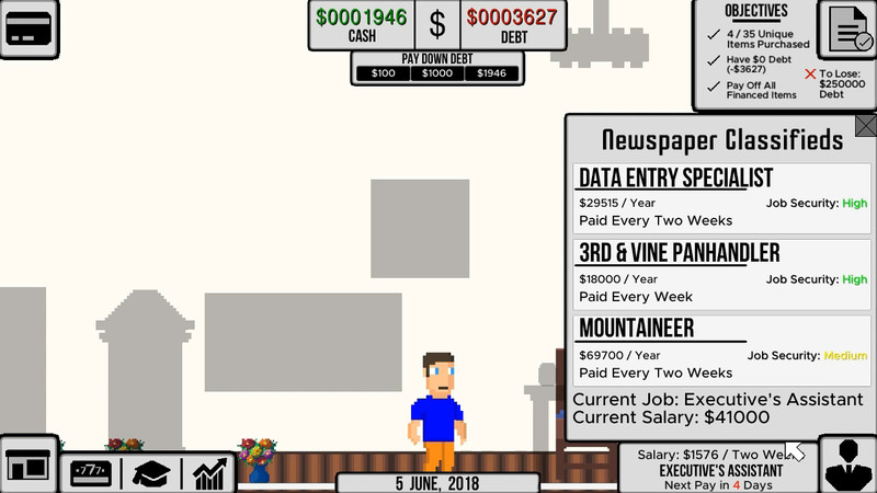 Life &amp; Debt: A Real Life Simulator