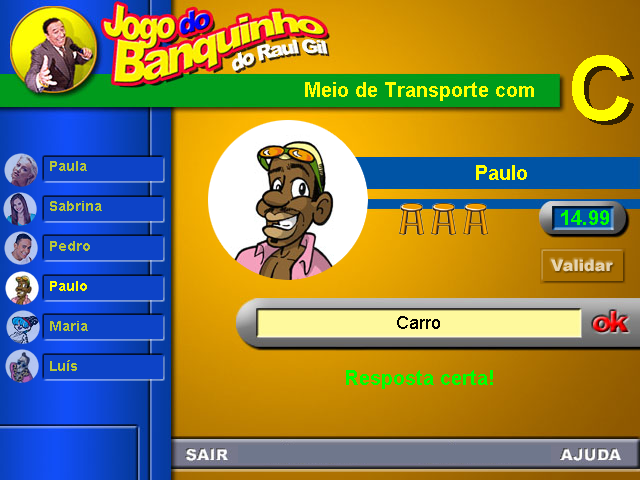 Jogo do Banquinho do Raul Gil